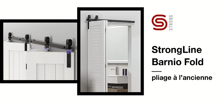 StrongLine Barnio Fold – Folding Door Fitting with Rustic Barn Door Design