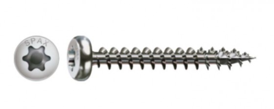 SPAX screw 5x40 semi-round head TXS, A2, 4C, stainless steel