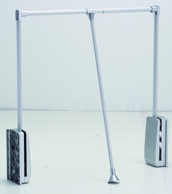 StrongWire Tiltable wardrobe rod 860-1200mm silver/alu