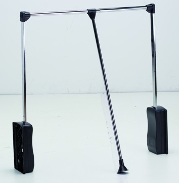 StrongWire Tiltable wardrobe rod 860-1200mm black/chrome