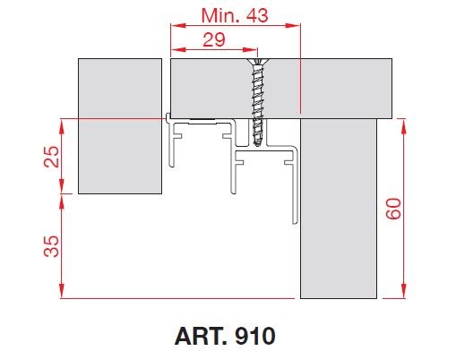 TERNO bottom profile 910/A 3m anodized
