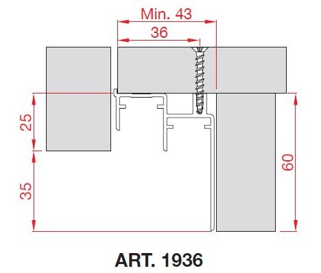 TERNO bottom profile 1936/A 3m anodized