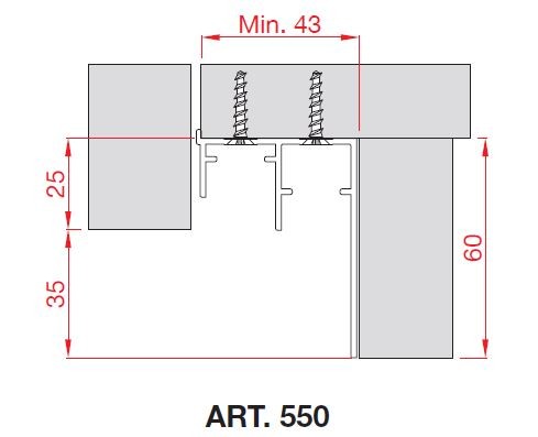 TERNO bottom profile 550/A 3m anodized
