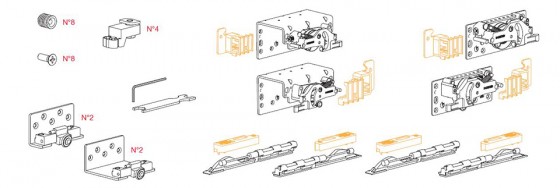 TERNO Comfort 22 fitting set 22 - 25mm 2 wings 4x silencer