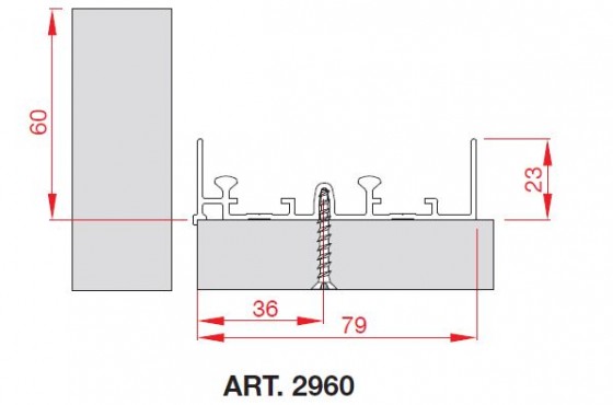 TERNO Comfort upper profile 2960/A 3m elox
