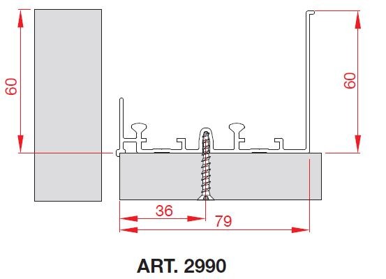 TERNO Comfort upper profile 2990/A 3m anodized