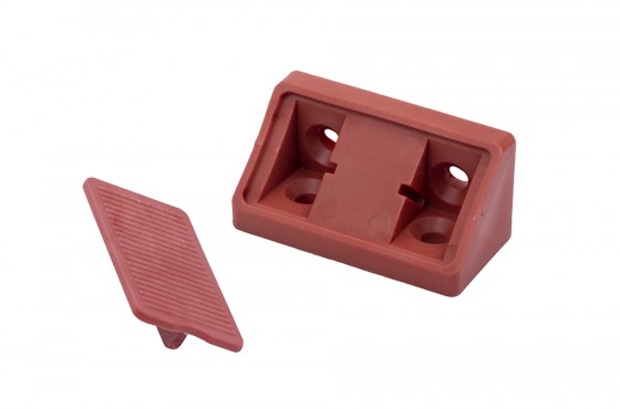Connecting angle plastic double 42mm paprika tropic