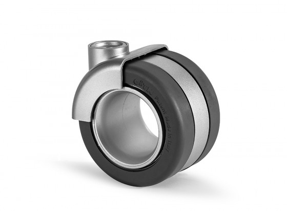 OGTM Castor Rotola Office 68 mm, aluminium, grey tread, plate