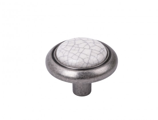 TULIP Knob Gipa nickel patina/porcelain cracked + screws