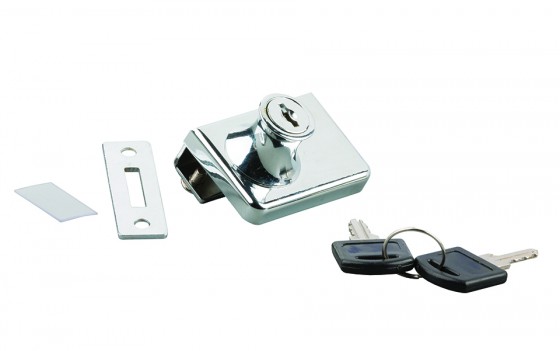 StrongLocks lock for two glass sheets, chrome