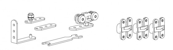 TERNO set for folding interior doors for 2 leaves/40kg without rebated hinges