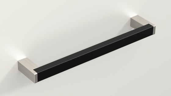 HETTICH 9208087 Handle Bermeo 301/288 black matt/stainless steel brushed