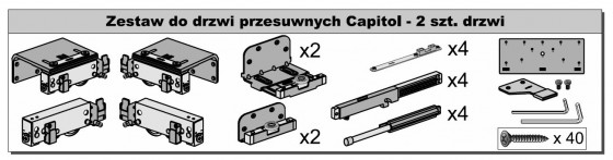 SEVROLL 05204 Capitol fittings set for two doors