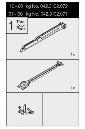 HAWA 042.3102.072 Eku Porta 60 sliding interior fittings damper up to 60 kg