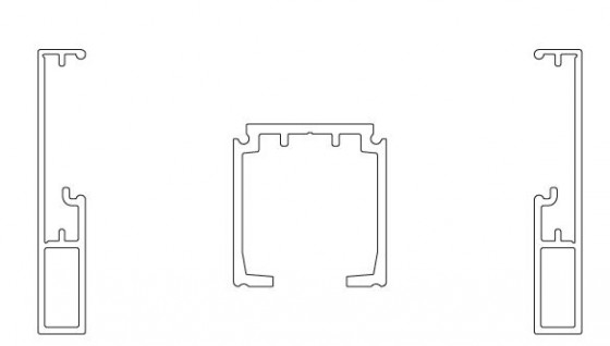 TERNO Universal guide set for 1 door 2400mm silver