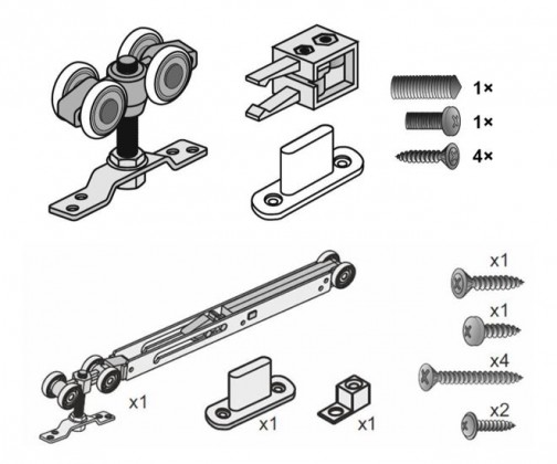 K-SEVROLL fitting set for interior doors Simple 18 Galaxy 50kg brake+absorber