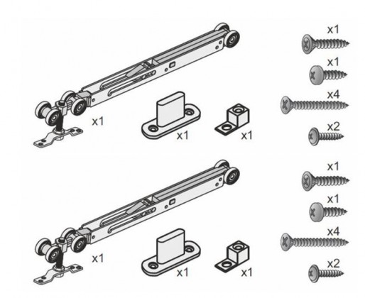 K-SEVROLL fittings set for interior doors Simple 18 Galaxy 50kg 2x damper