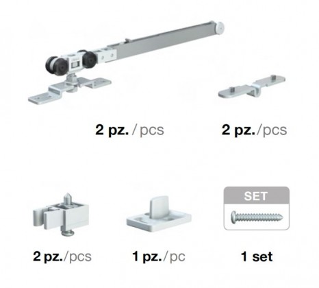 Sliding interior fitting 1399 40kg 2x shock absorber
