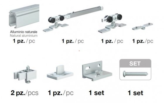 Sliding interior fitting 1399/280 40kg 2x shock absorber