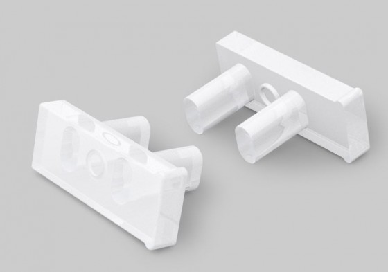 StrongLumio end caps for Slash8 profile milky (pair)