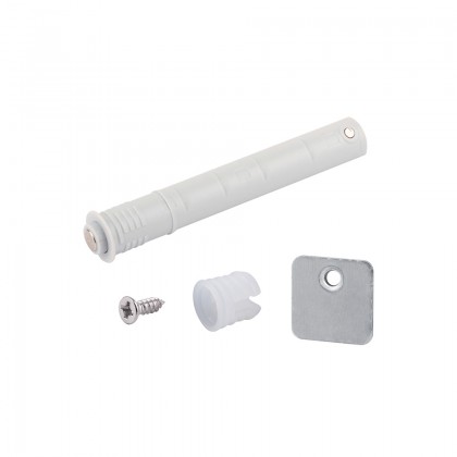 StrongHinges plunger for handle-free door opening with magnet for drilling, gray