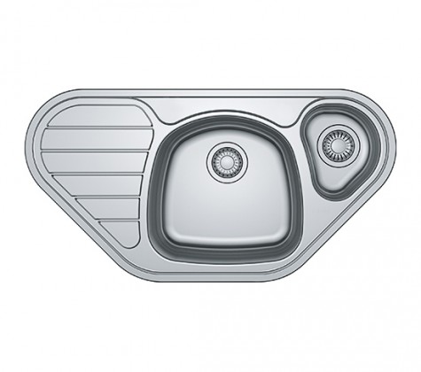 FRANKE Corner sink SKX 651 E 960 x 500mm stainless steel