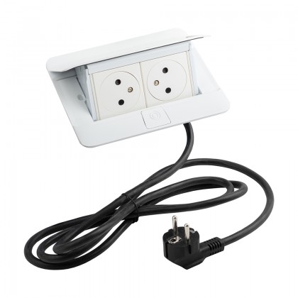 LEGRAND Pop-up v2, 2 x electric socket 230 V, white glossy