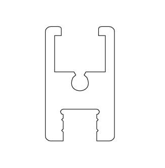 TERNO Living Top Vetro upper fixing strip anodized silver 2m