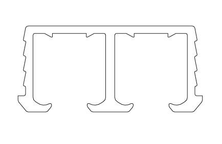 TERNO Living Top Vetro upper line double anodized silver 3m