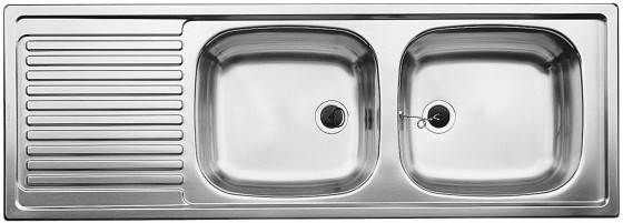 BLANCO 500374 Sink Top EZS 12x4-2 stainl. steel natural gloss without eccentric
