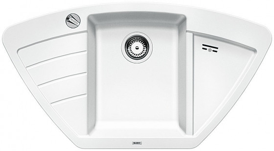 BLANCO 514750 Sink Zia 9 E white with Silgranit PuraDur eccentric