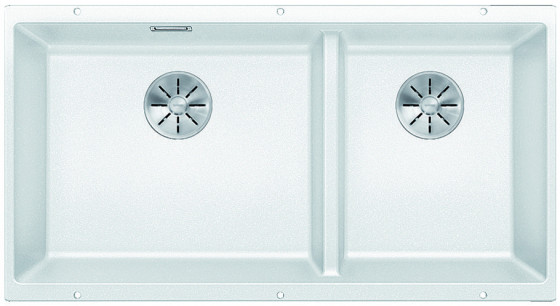 BLANCO 523588 Sink Subline 480/320-U white InFino manual Silgranit PuraDur