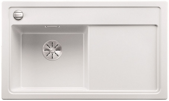 BLANCO 523854 Sink Zenar 45 S white InFino with eccentric Silgranit PuraDur
