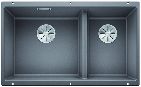 BLANCO 523153 Sink Subline 430/270-U aluminium InFino manual Silgranit PuraDur