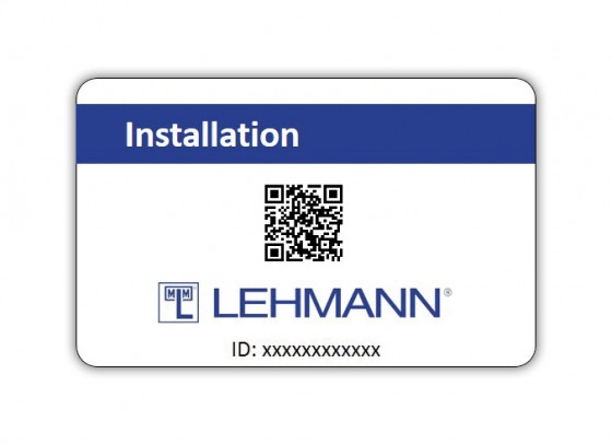 LEHMANN Mifare installation card for Lehmann electronic locks