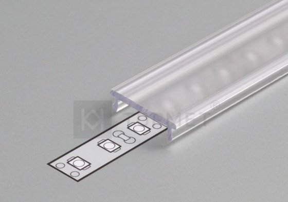 StrongLumio cover strip for LED profiles 14 clip-on transparent 4100mm