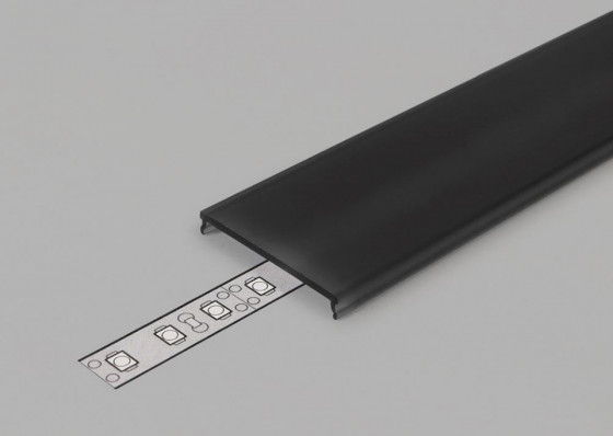 StrongLumio cover strip for LED profiles 14 clip-on black 4100mm