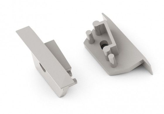 StrongLumio end caps for Diagonal 14 profile, grey (pair)