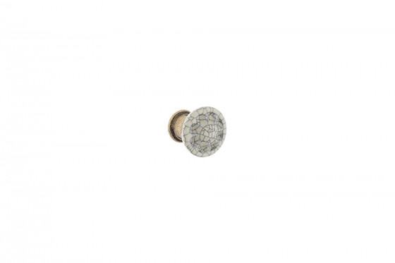 TULIP Knob Country antique brass/porcelain beige