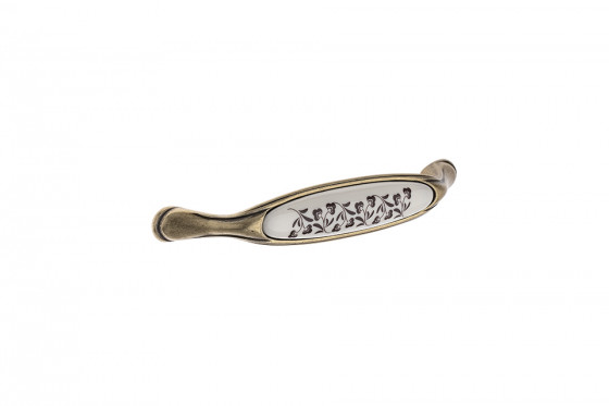 TULIP Handle Margarita 96 antique brass/porcelain/flower