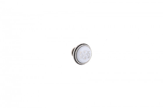 TULIP Knob Margarita antique pewter/porcelain/flower