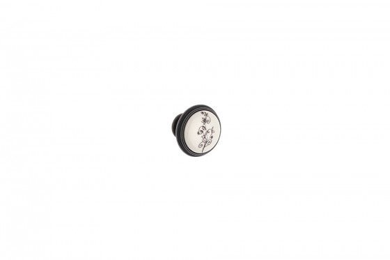 TULIP Knob Margarita brown/porcelain/flower