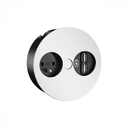 BACHMANN 931.232 Twist USB, 1x 230V, 1x USB-A double charger, white mat