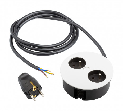BACHMANN 931.252 Twist, 2 x 230V socket, white mat