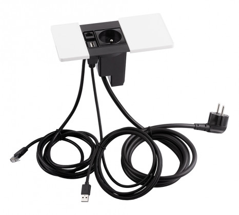 VersaPad 1x electrical socket 1xUSB, 1xRJ45 white VersaPad 1x electrical socket 1xUSB, 1xRJ45 white