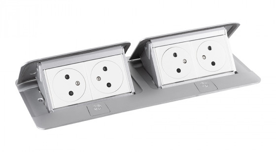 LEGRAND Pop-up double, 4x 230V, aluminum