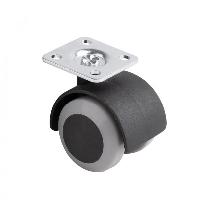 StrongCastors Castor with softened tread, diameter 40, gray, with plate