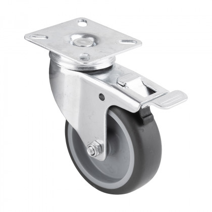 StrongCastors Castor light duty 75/70 softened tread, with brake