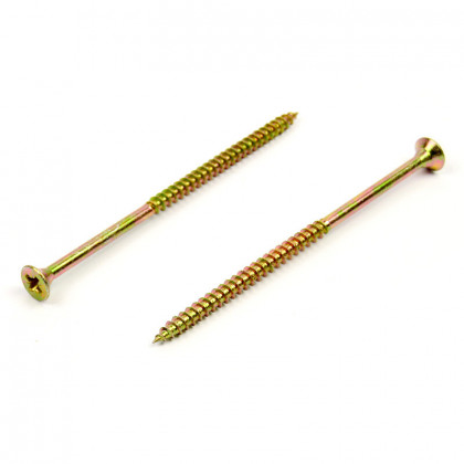 StrongFix Screw PZ 6x150/70 countersunk head zinc yellow PZ3, partial thread