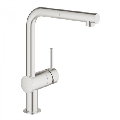 GROHE 30437DC0 Tap VENTO L-outlet with supersteel pull-out aerator